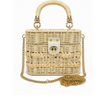 Cartera mimbre canasta crema 24B566A