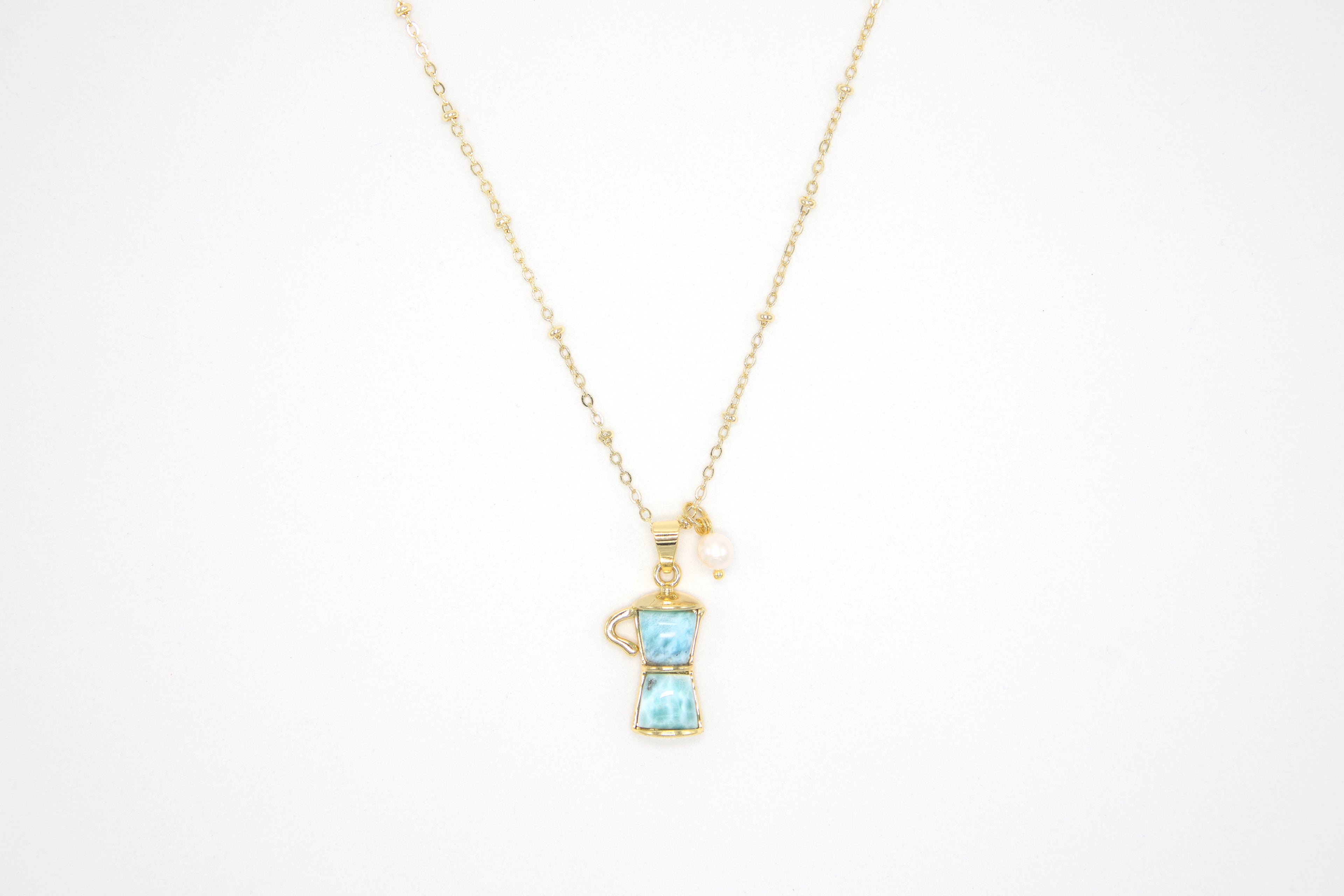 Cadena greca larimar/ambar