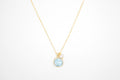 Cadena larimar circulo/perla
