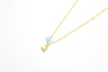Cadena bolita larimar corazon pequeño