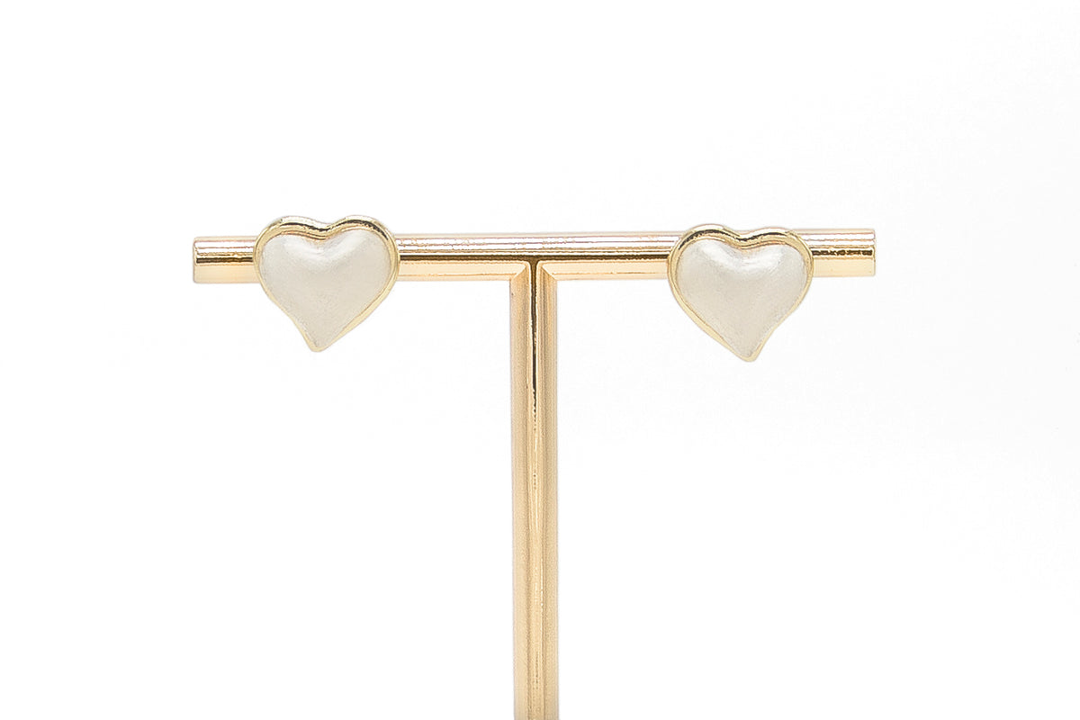 Arete corazon perlado