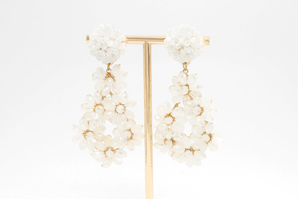 Aretes 6 flores 22A521 blanco