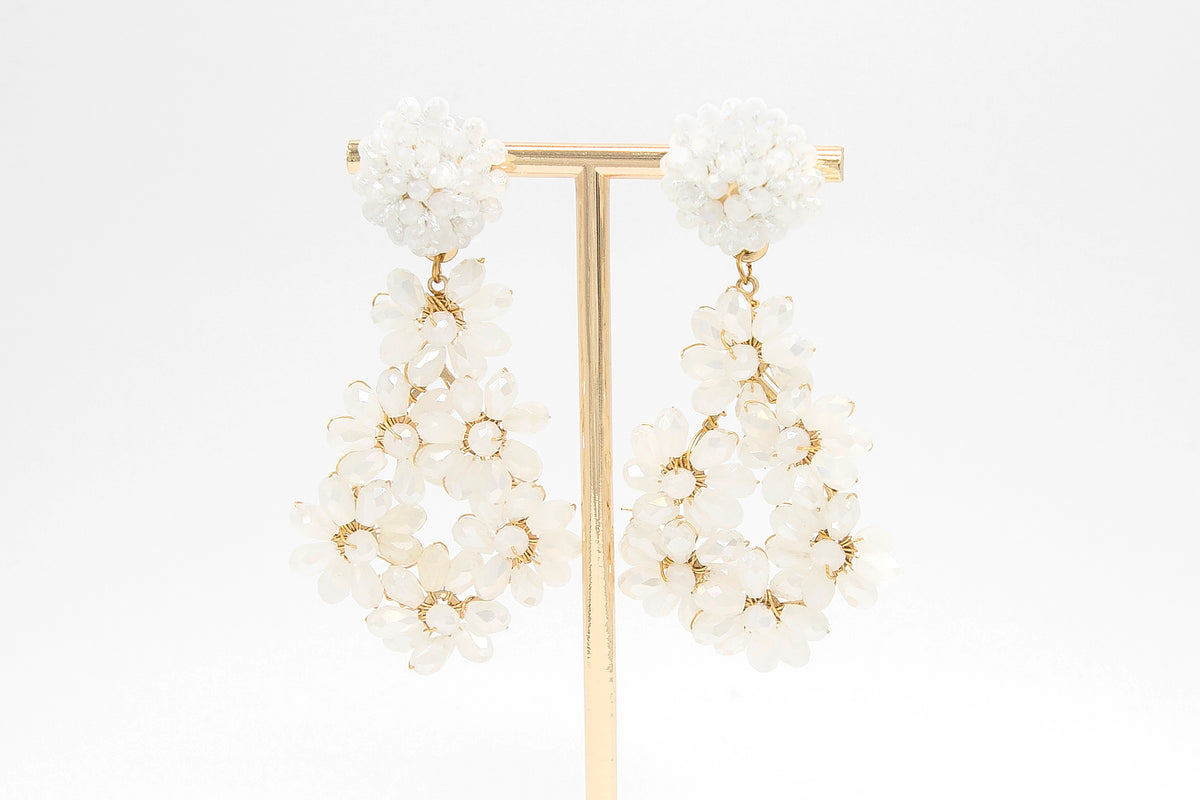 Aretes 6 flores 22A521 blanco