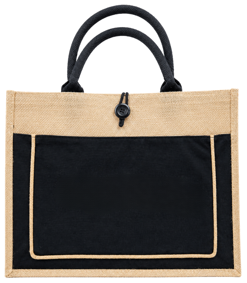 Bolso yute boton negro