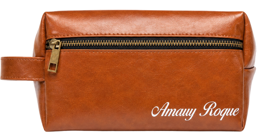 Neceser leather marron claro
