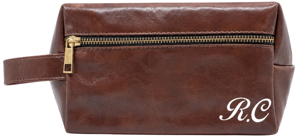 Neceser leather marron oscuro