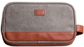 Neceser tela/leather gris claro