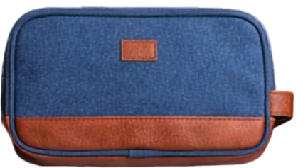 Neceser tela/leather azul