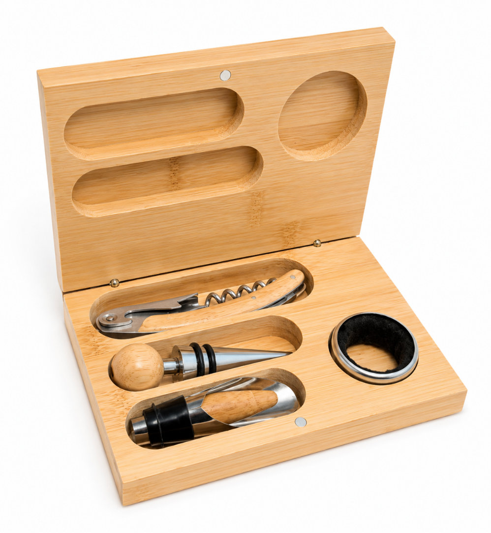 Set de vino/ caja madera