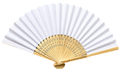 Abanico de mano (blanco con madera)